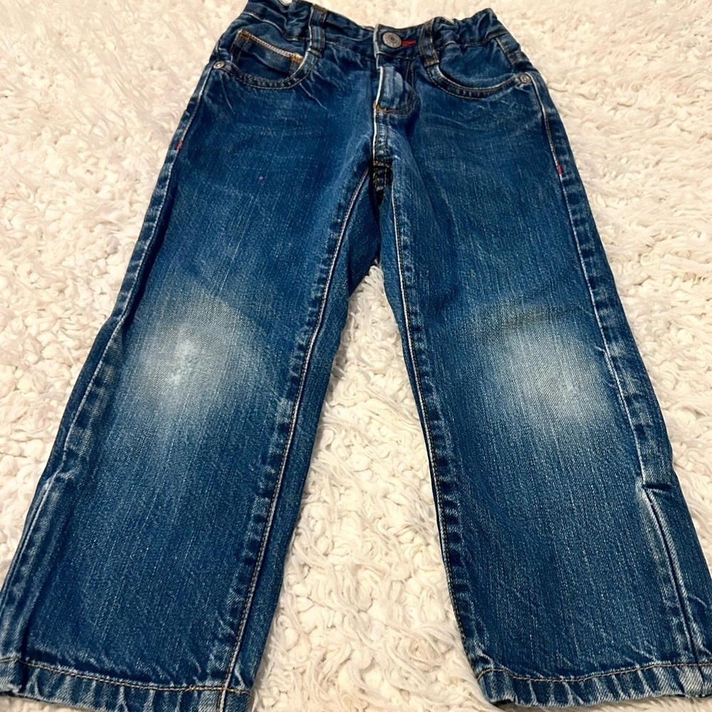50%offw❤️ Mini Boden 💋Jeans Adjustable Waist Size 4Y flaw thin knees 92